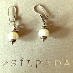 Silpada   .925 Sterling Silver and Pearl Earrings